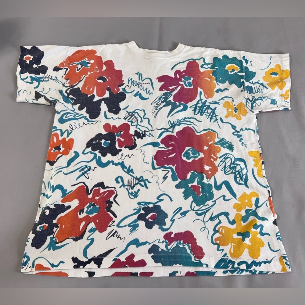 Vintage Body Wear‎ T Shirt One Size Unisex Floral  Made USA